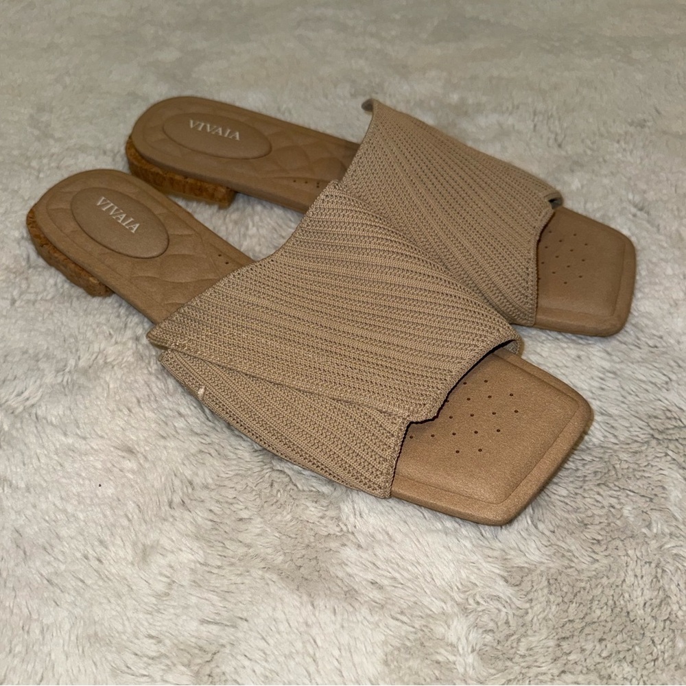 Women's Tan Slide Sandals VIVAIA Streamline Slide Sandals EU 42 US 10.5-11